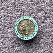 Observer Corps : Early Silver Plate & Enamel Label Badge. Phillips, Aldershot