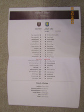 BURNLEY v ASTON VILLA Sun 10