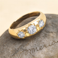 Mens Three Stone Ring 18ct