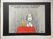 VINTAGE SNOOPY AND THE  PEANUTS GANG PRINT 31cm x25cm ,MOUNTED READY FOR FRAMING