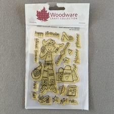 Woodware Craft Collection - Clear Magic Stamps - FRCL022 - Girl Talk - Set Of 21