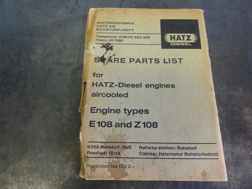 Hatz e108 and - e108, aircooled