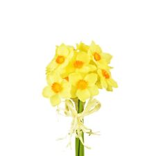 Faux Silk Yellow Orange Mini Daffodil 7 Stem Bundle 27cm/11 Inches