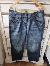 River Island UK 14R Slouch Skater Denim Jeans Women's Blue Y2K Retro Low Rise