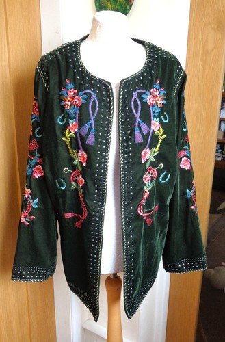 Nwt monsoon dark green velvet - dark,