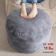 Round stuffed pouf ottoman - round,