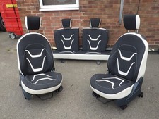 Ford KA Mk2 2016 Half Leather Black & White Front & Rear Seats Full Set F1450