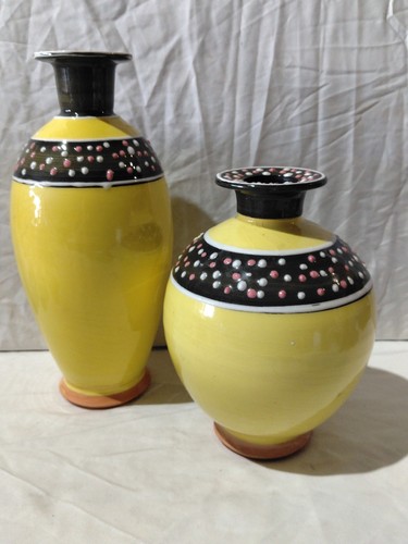 Vintage style yellow - yellow, ceramic