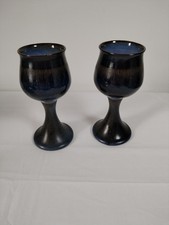 Iden pottery goblets blue 2 - pottery,