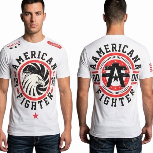 American fighter vintage white - american,