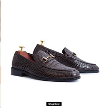 Handmade Mens Brown crocodile