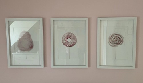 Pink white wall art - pink, x