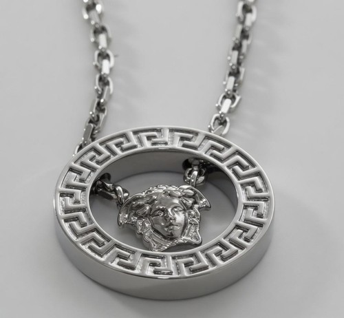 Versace greca silver necklace - greca,