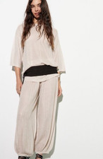 ZARA LIGHT KNIT OVERSIZED CO ORD. VOLUMINOUS BALLOON STYLE TROUSERS & TUK:M