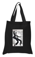Elvis Black Cotton Tote Bag Heavyweight 8 oz Durable & Reusable Gift Present 