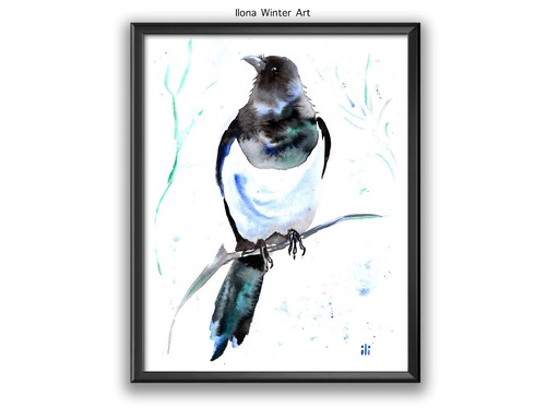 Personalised perched magpie - personalised,
