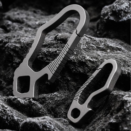 Titanium alloy edc - titanium, carabiner