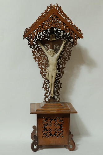 Antique wooden cross crucifix - wooden,