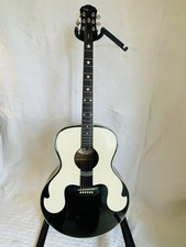 Epiphone SQ180 Black & Cream  Acoustic Guitar & Hard Case VGC