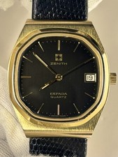 ZENITH Vintage 1970’s Men’s Black Dial Date Gold Dress Watch - 27.0050