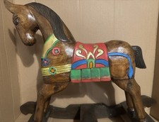 Vintage Decorative Solid Wood Carved Rocking Horse