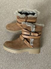 Women’s Ladies TU Sole Comfort Brown Winter Suede Tan Boots Size 7 NWOT