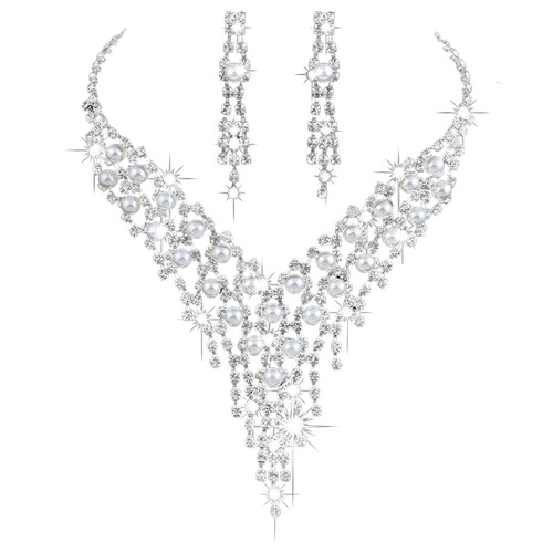 Bridal jewelry set pearl and - bridal,