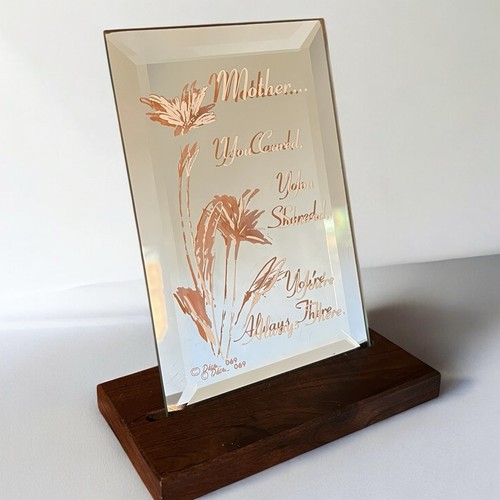 Vtg dacra glass plaque - vtg,