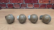 Set of 4 Vintage Antique Brown Metal Furniture Casters Wheels Rollers Industrial