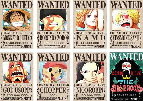 Wanted poster set one piece - wanted,