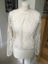 ZARA cream lace long sleeved