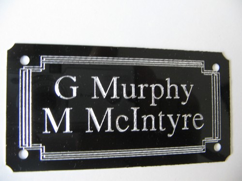 Door name plate - name, metal