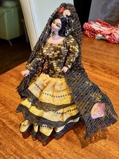 Vintage Grain Spanish Flamenco Dancer figure Doll from Barcelona souvenir.