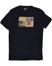 JACK & JONES Mens Graphic T-Shirt Top XL Black Cotton JG04
