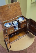 Antique Edwardian Oak Smokers Cabinet Hand Carved Tobacco