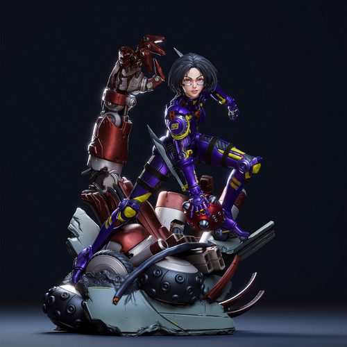 Alita printed resin model - -,