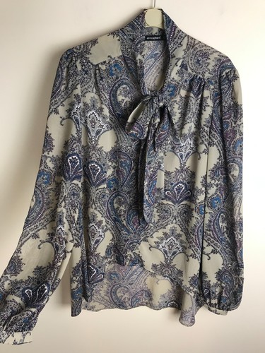 Purple paisley print sheer bow - print,