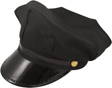 UNISEX BLACK CHAUFFEUR HAT