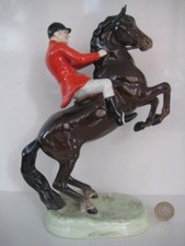 VINTAGE BESWICK HUNTSMAN ON BROWN REARING HORSE MODEL #868 2nd VERSION 1952-1995