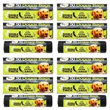 Dog Poo Bags Extra Strong Large Double Thick Dog Poop Tie Handles Doggy Bags New