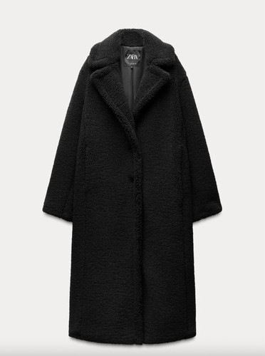 Zara womens long black faux - long,