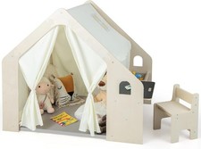 Kids Wooden Playhouse Tent