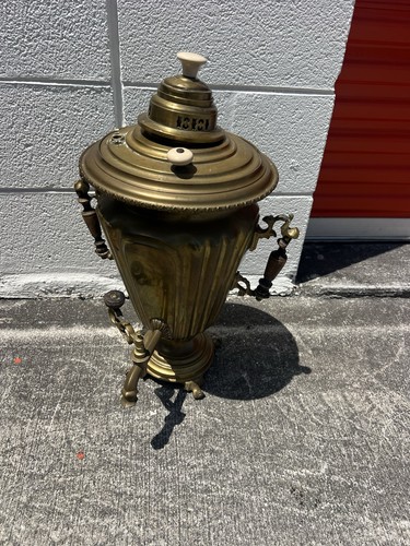 Antique russian brass samovar - russian,