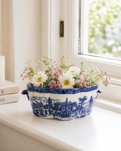 Victorian blue and white - blue,