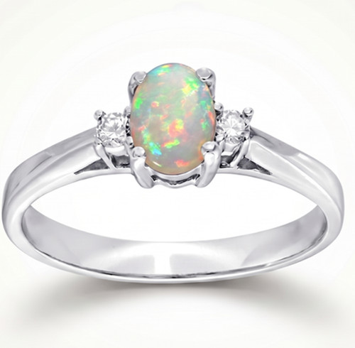 Natural white opal gemstone - natural,