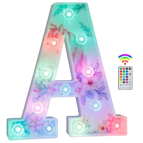 Unicorn led light letters - light, up