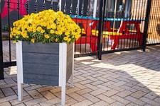 Vita 17”x 17”x 22” Inch Raised Urbana Planter, Slate Gray