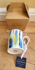 PORTMEIRION MUG MEIRION 10OZ FLORAL GREEN EARTHENWARE MUG - NEW WITH TAG AND BOX