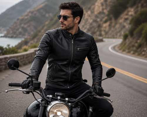 Men black genuine - men's,