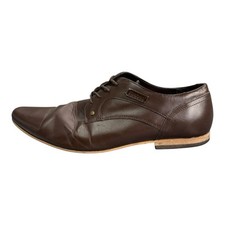 FIRETRAP Brown Leather Raven Shoes UK 11 Smart Casual Nice Condition